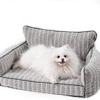 HKM-433683 Orthopedic Supportive Pet Sofa Bed for Small to Medium Dogs and Cats, Removable Cover, Anti-Slip Design, Grey, Large Size