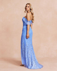 HKM-858067 Classic Blue Evening Gown for Women - Style EZ25089