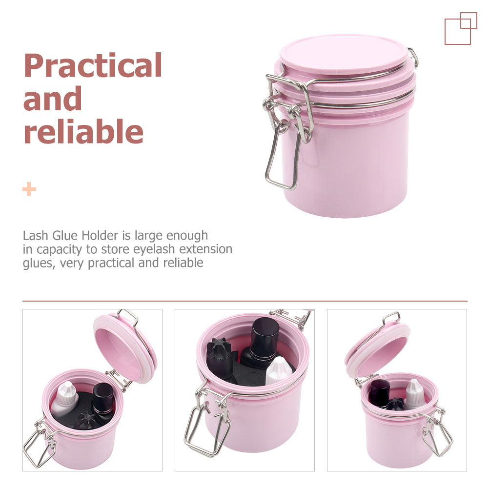 HKM-529171 Activated Carbon Eyelash Glue Storage Tank in Pink, Black, White, and Green