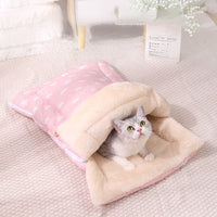 HKM-334227 Multi-Season Pet Sleeping Bag with Detachable Mat and Foldable Design for Cats and Dogs