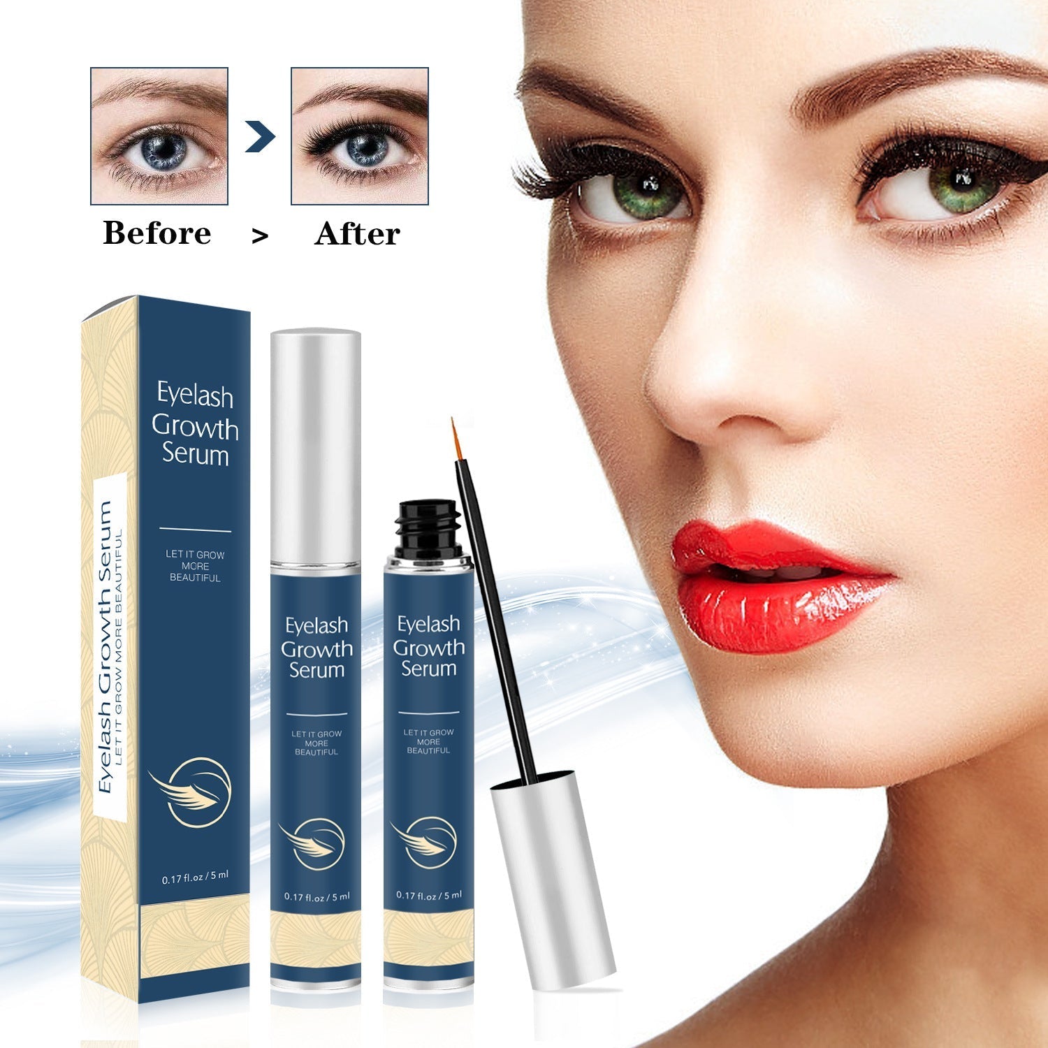 HKM-947987 Thick Curly Eyebrows Nourishing Mascara - Transparent Formula, 5ml Black & 5ml Blue