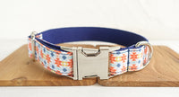 HKM-902355 Durable Polyester Pet Collar and Traction Rope Set in Orange Lantern