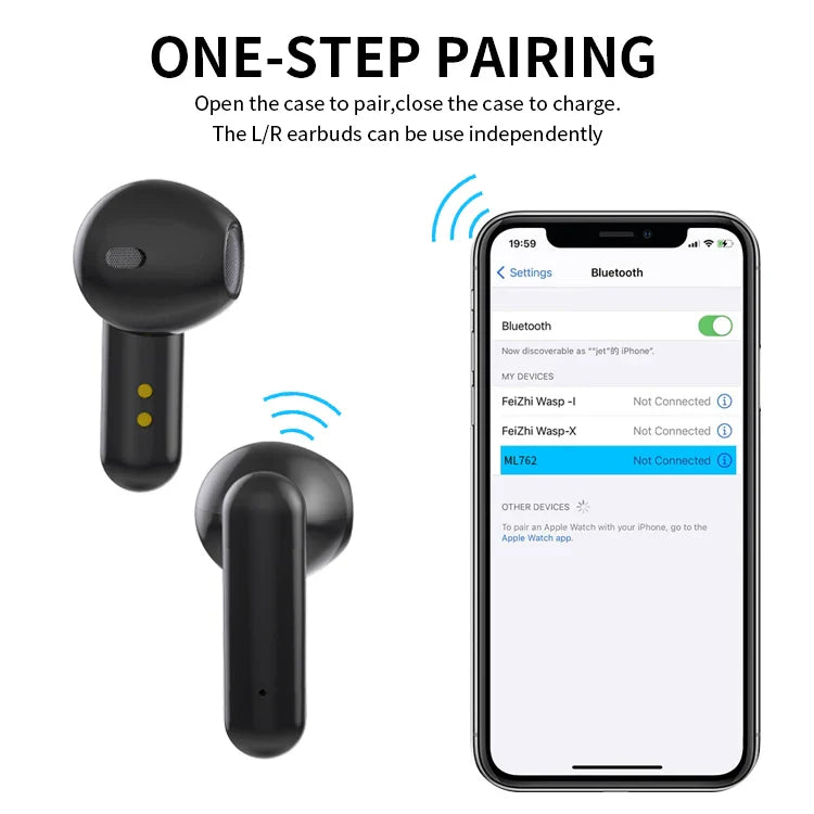 KTX-468755 Waterproof Sports Stereo Wireless Headset for Running and Active Lifestyles - Black TWS Earbuds