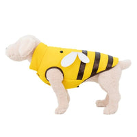 HKM-911763 Warmly Dog Coat with Turtleneck for Cold Weather, Cute Bee Design, Polyester and Velvet, Sizes XS-XL