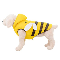 HKM-911763 Warmly Dog Coat with Turtleneck for Cold Weather, Cute Bee Design, Polyester and Velvet, Sizes XS-XL