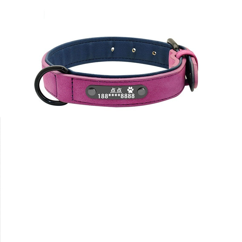 HKM-965907 Customizable Microfiber Leather and Genuine Leather Dog Collars for Small to Large Dogs