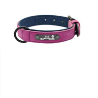 HKM-965907 Customizable Microfiber Leather and Genuine Leather Dog Collars for Small to Large Dogs