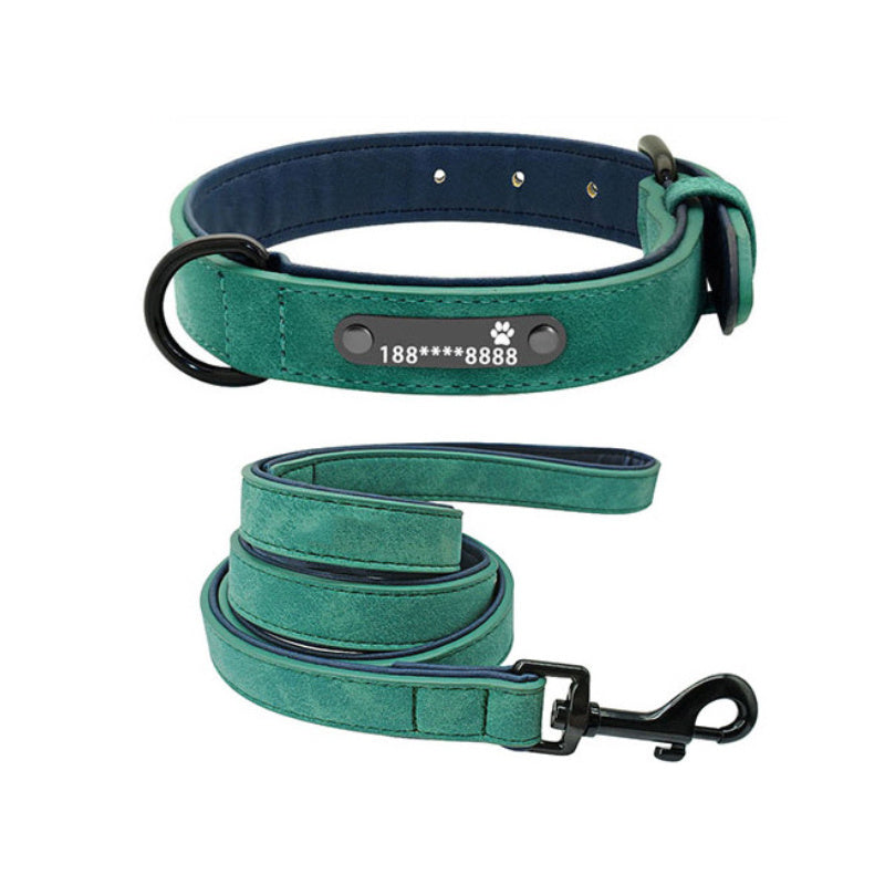 HKM-965907 Customizable Microfiber Leather and Genuine Leather Dog Collars for Small to Large Dogs