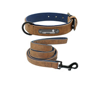 HKM-965907 Customizable Microfiber Leather and Genuine Leather Dog Collars for Small to Large Dogs