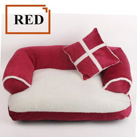 HKM-888979 Classic England Style Soft Pet Bed for Small and Medium Dogs and Cats - Winter Warm Sleeping Sofa Nest