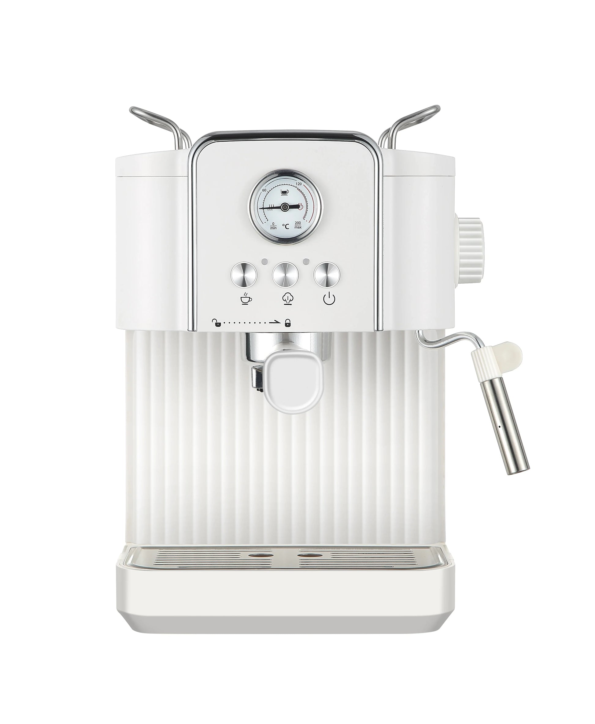 KTX-280787 Italian Semi-Automatic Espresso Machine for Home Use, Stainless Steel Cappuccino Maker, 15-20 Bar Pressure