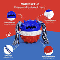 HKM-880275 Durable Squeaky Dog Chew Toy for Medium and Large Breeds - Treat Dispenser for Dental Health and Boredom Relief