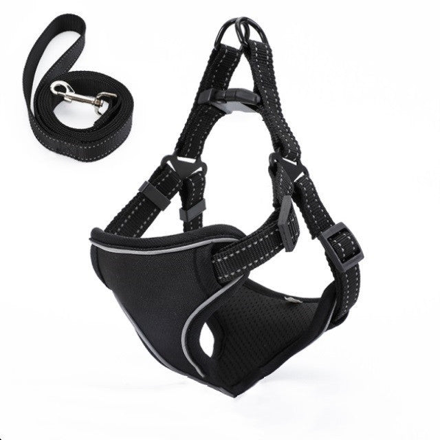 HKM-718419 Nylon Vest-Style Dog Walking Rope - Soft and Breathable Design for Comfort