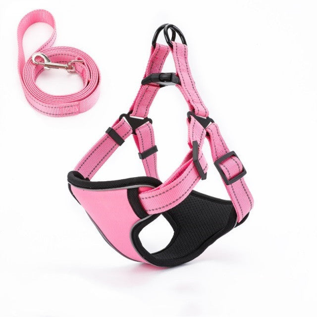 HKM-718419 Nylon Vest-Style Dog Walking Rope - Soft and Breathable Design for Comfort