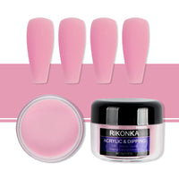 HKM-755091 Nude Color Carved Powder Nail Art Set - 15g Bottles, 9 Unique Shades