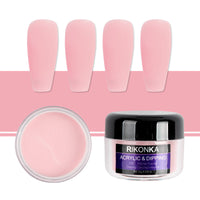 HKM-755091 Nude Color Carved Powder Nail Art Set - 15g Bottles, 9 Unique Shades