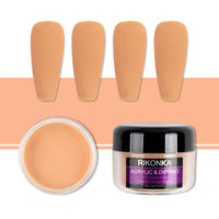 HKM-755091 Nude Color Carved Powder Nail Art Set - 15g Bottles, 9 Unique Shades