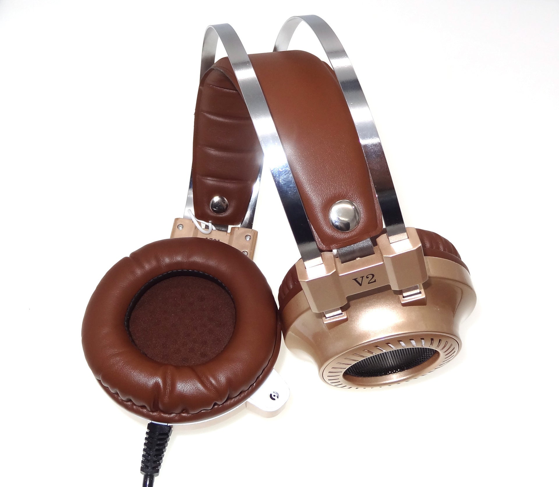 KTX-459027 Wired Dual Steel Bow Gaming Headphones with USB Plug and Microphone