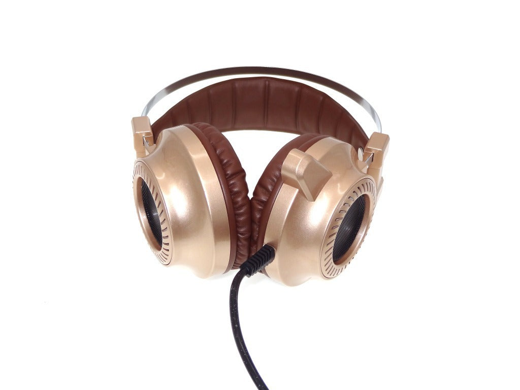 KTX-459027 Wired Dual Steel Bow Gaming Headphones with USB Plug and Microphone