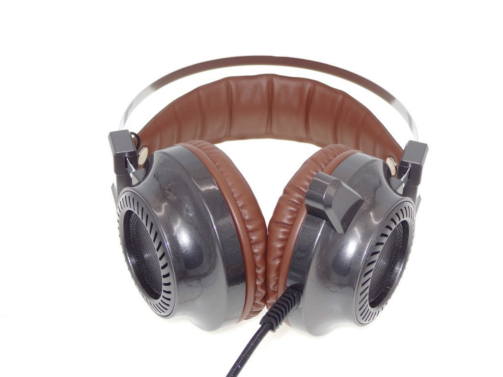 KTX-459027 Wired Dual Steel Bow Gaming Headphones with USB Plug and Microphone