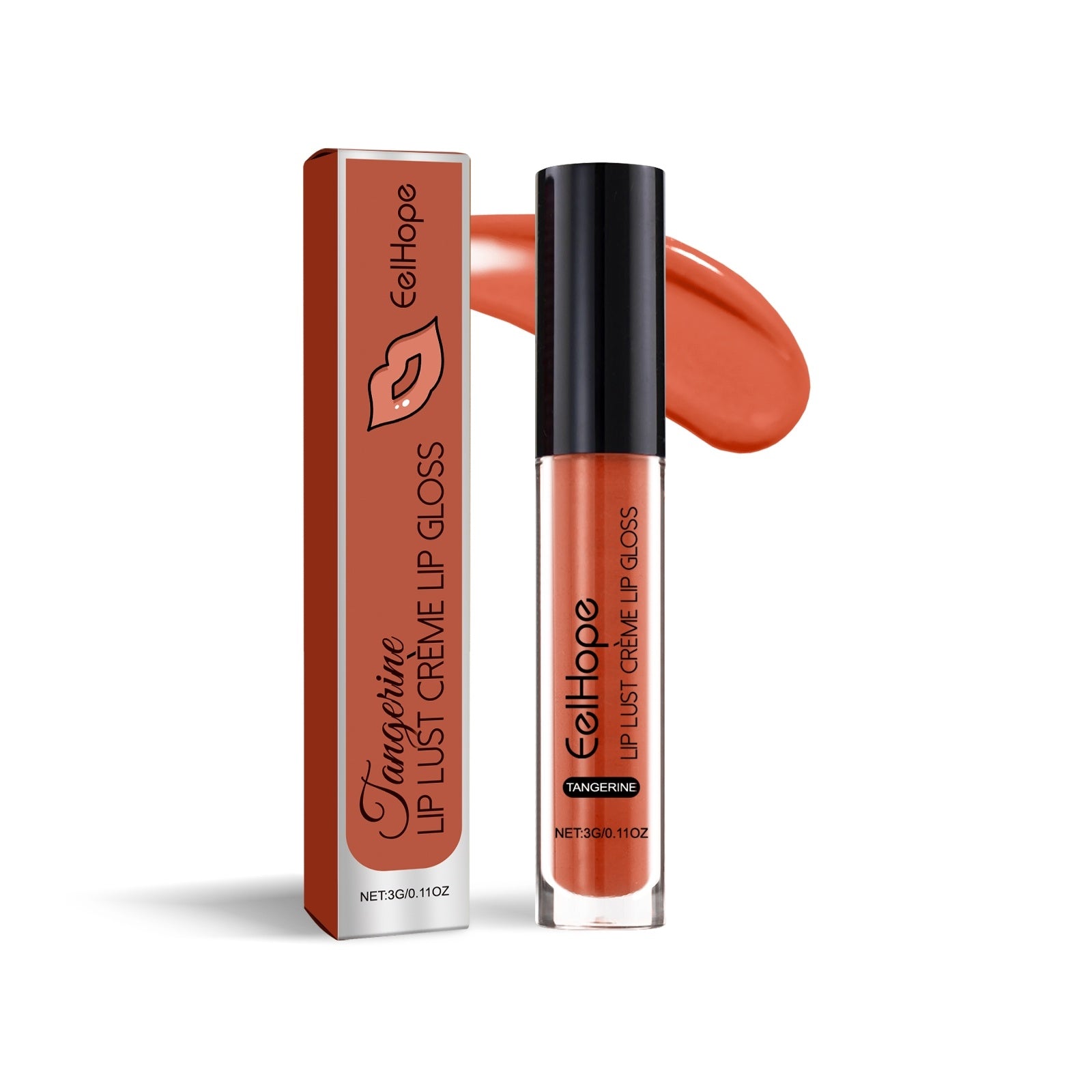 HKM-679251 Red Waterproof Lip Gloss with Glycerin, Sunflower Oil, and Vitamin E - 1.6 x 11.6 cm