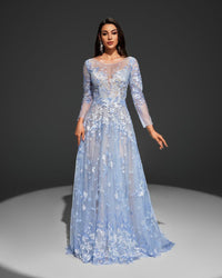 HKM-381203 Sophisticated Blue Dress EZ25036 for Formal Events