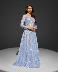 HKM-381203 Sophisticated Blue Dress EZ25036 for Formal Events