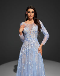 HKM-381203 Sophisticated Blue Dress EZ25036 for Formal Events