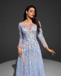 HKM-381203 Sophisticated Blue Dress EZ25036 for Formal Events