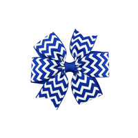 HKM-429971 Handmade V-Ribbed Striped Bow Duckbill Hair Clip for Kids