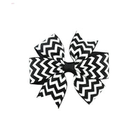 HKM-429971 Handmade V-Ribbed Striped Bow Duckbill Hair Clip for Kids
