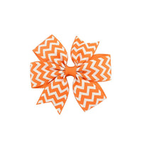 HKM-429971 Handmade V-Ribbed Striped Bow Duckbill Hair Clip for Kids