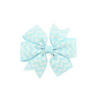 HKM-429971 Handmade V-Ribbed Striped Bow Duckbill Hair Clip for Kids