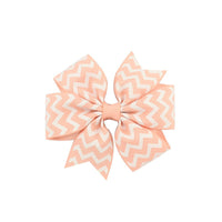 HKM-429971 Handmade V-Ribbed Striped Bow Duckbill Hair Clip for Kids