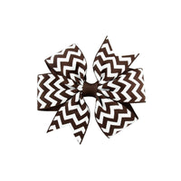 HKM-429971 Handmade V-Ribbed Striped Bow Duckbill Hair Clip for Kids