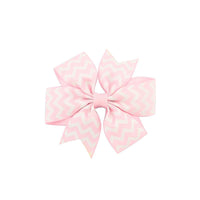 HKM-429971 Handmade V-Ribbed Striped Bow Duckbill Hair Clip for Kids