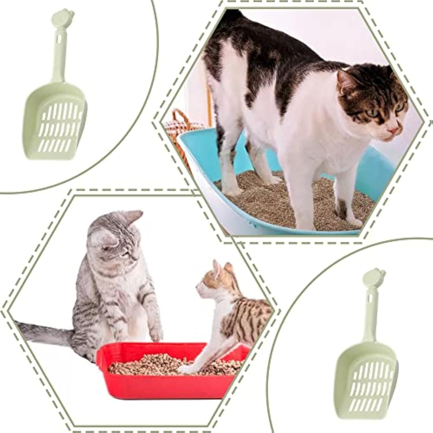 HKM-892499 Durable Plastic Cat Litter Scoops for Effortless Cleaning and Odor Control