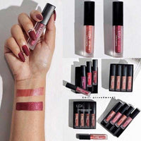HKM-841939 Mini Lip Glaze Set - 4 Vibrant Shades with Vitamin Enrichment for All Skin Types