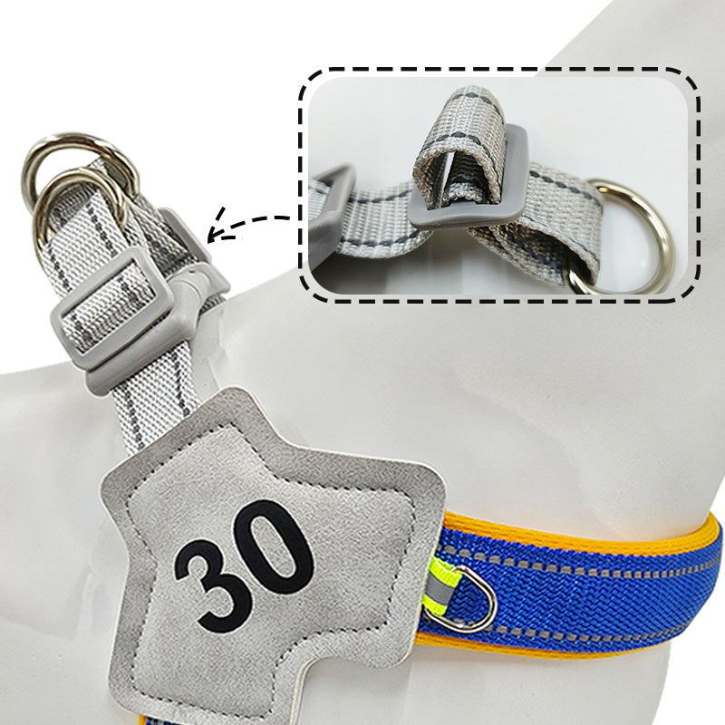 HKM-995219 Adjustable Reflective Chest Harness for Small to Medium Dogs, Comfortable Fit with Soft Buckle