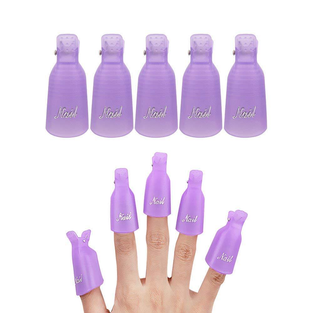 JMT-089802 Nail Remover Clips Set with Nail Polish Remover and Scrubbing Cotton for Easy Artificial Nail Removal