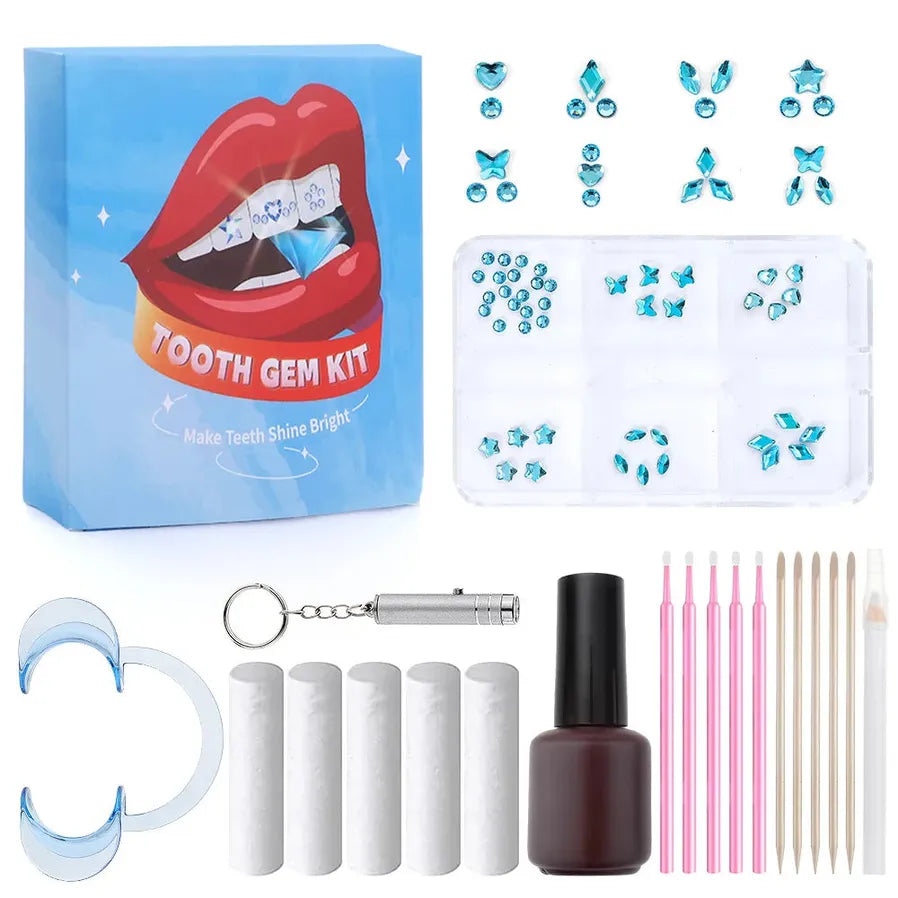 JMT-089866 3D Crystal Diamond Tooth Gem Kit for Custom Teeth Jewelry - Various Shapes and Colors