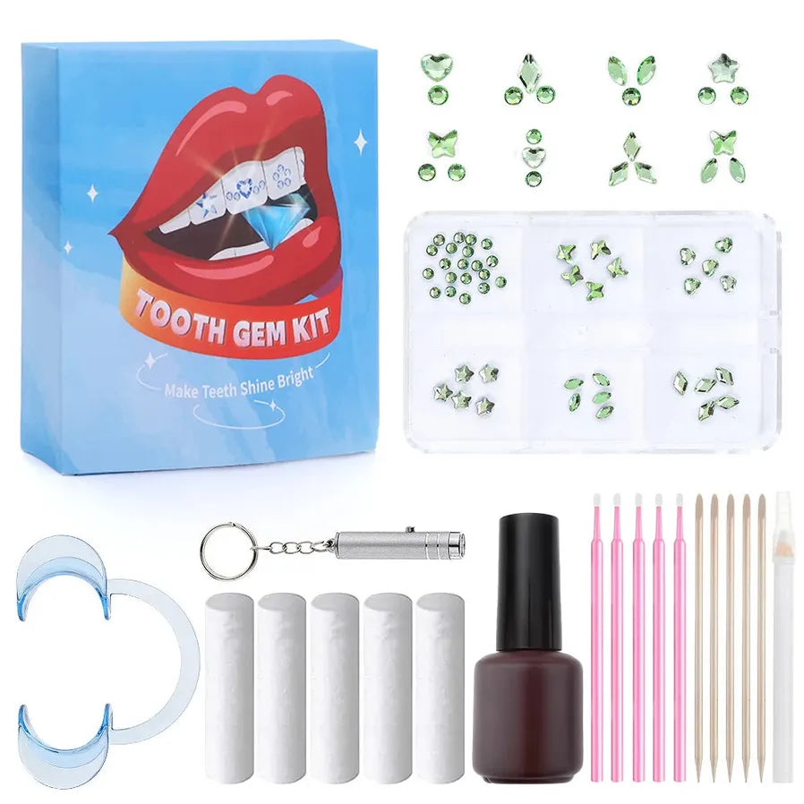 JMT-089866 3D Crystal Diamond Tooth Gem Kit for Custom Teeth Jewelry - Various Shapes and Colors