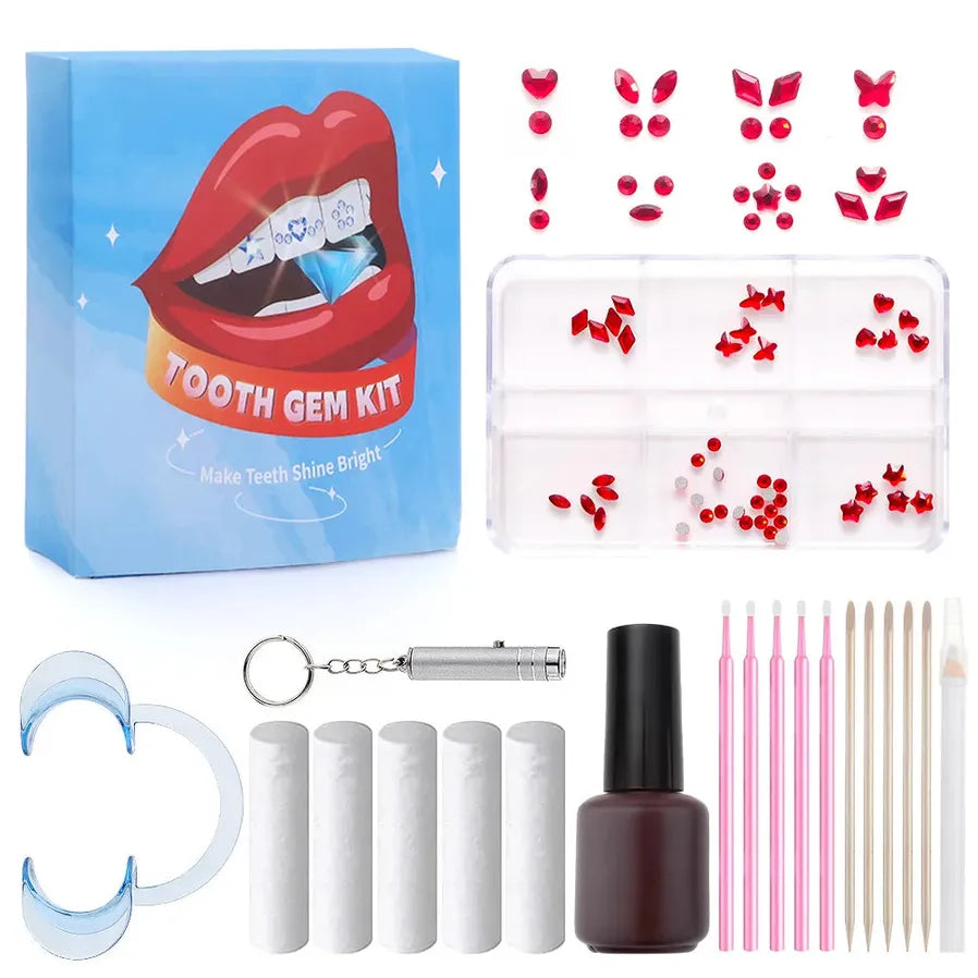 JMT-089866 3D Crystal Diamond Tooth Gem Kit for Custom Teeth Jewelry - Various Shapes and Colors
