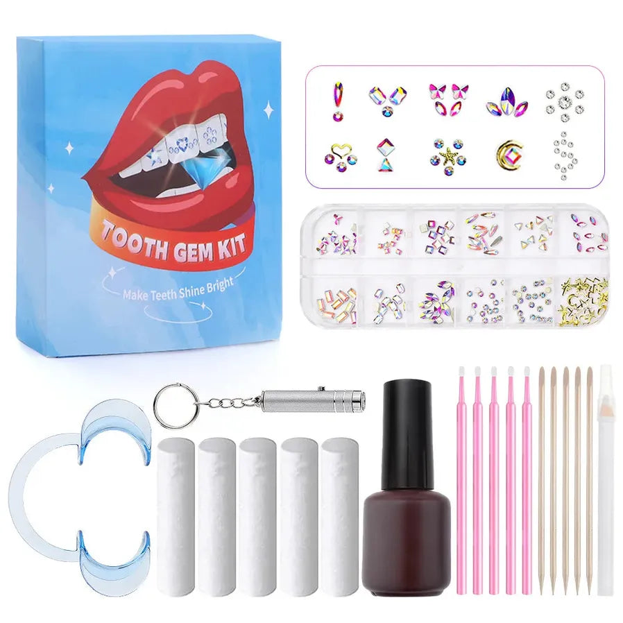 JMT-089866 3D Crystal Diamond Tooth Gem Kit for Custom Teeth Jewelry - Various Shapes and Colors