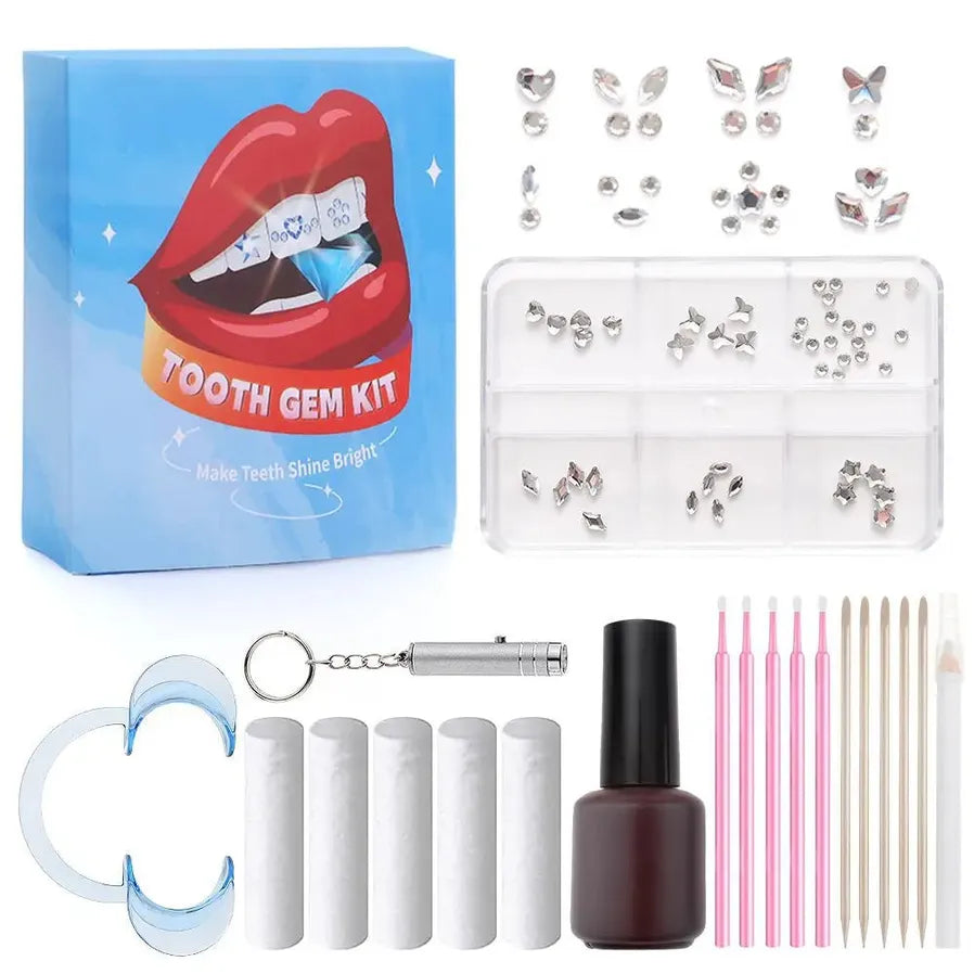 JMT-089866 3D Crystal Diamond Tooth Gem Kit for Custom Teeth Jewelry - Various Shapes and Colors