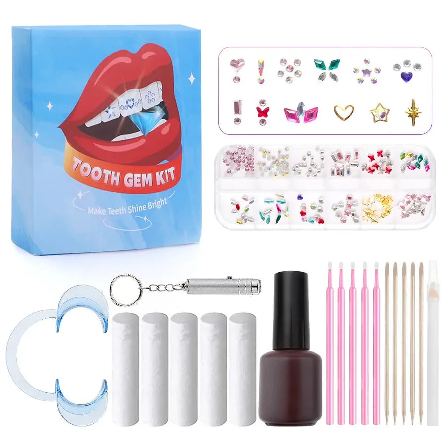 JMT-089866 3D Crystal Diamond Tooth Gem Kit for Custom Teeth Jewelry - Various Shapes and Colors