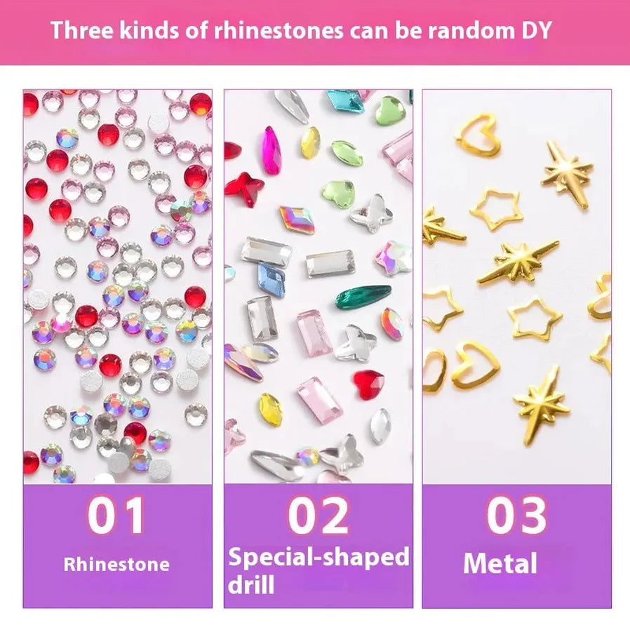 JMT-089866 3D Crystal Diamond Tooth Gem Kit for Custom Teeth Jewelry - Various Shapes and Colors