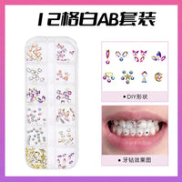 HKM-997971 3D Crystal Diamond Tooth Gem Kit for Custom Teeth Jewelry - Various Shapes and Colors