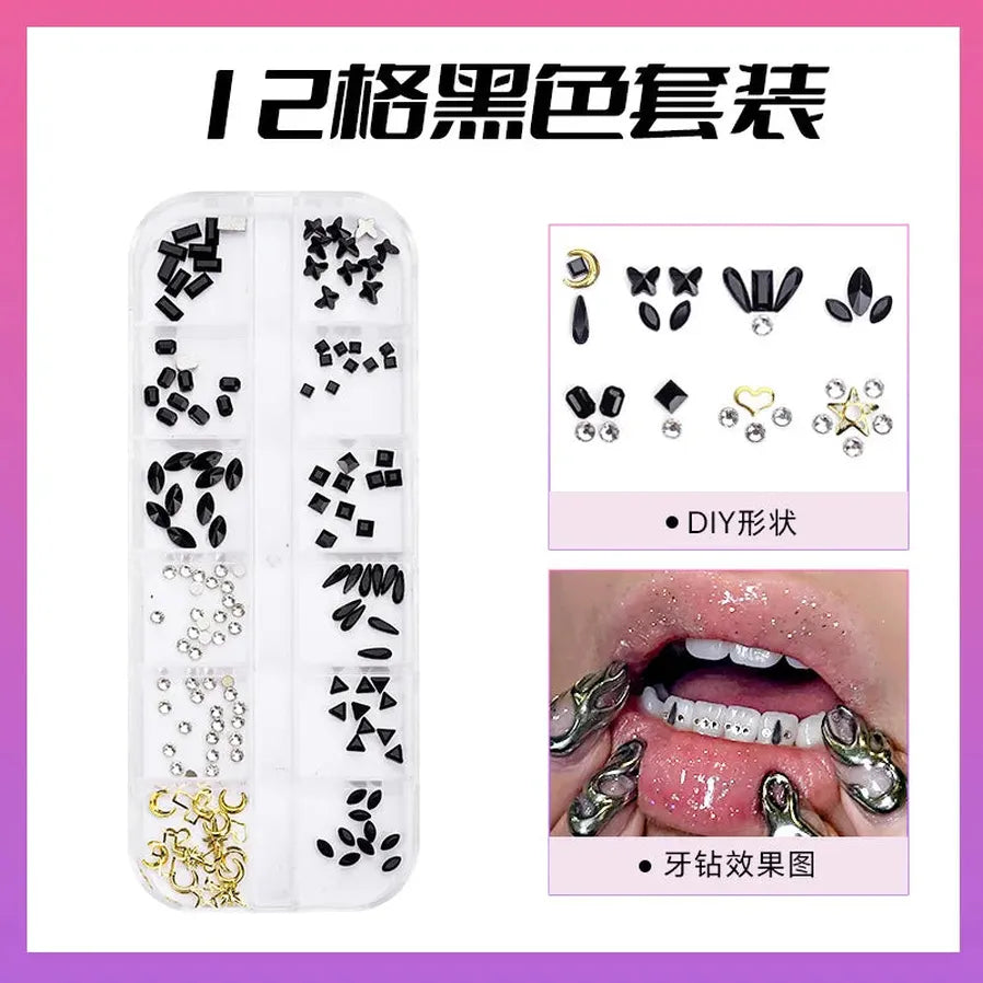 JMT-089866 3D Crystal Diamond Tooth Gem Kit for Custom Teeth Jewelry - Various Shapes and Colors