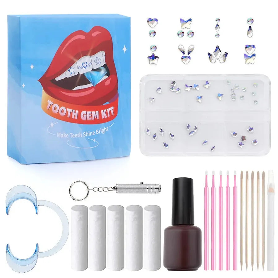 JMT-089866 3D Crystal Diamond Tooth Gem Kit for Custom Teeth Jewelry - Various Shapes and Colors